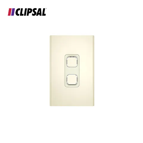 Clipsal Switch Plate Vertical/Horizontal 2 Gang Silver 8.2 x 12.6 x 0.85 Cm - Surabaya