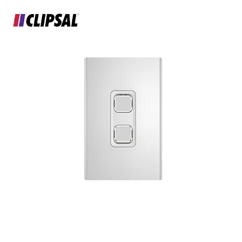 Clipsal Switch Plate Vertical/Horizontal 2 Gang Silver 8.2 x 12.6 x 0.85 Cm - Surabaya