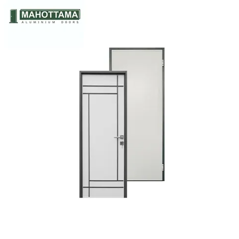 Mahottama Mas10 Ivory Dark Grey - Pintu Aluminium 80 x 200 80 x 200 Cm Kanan - Surabaya