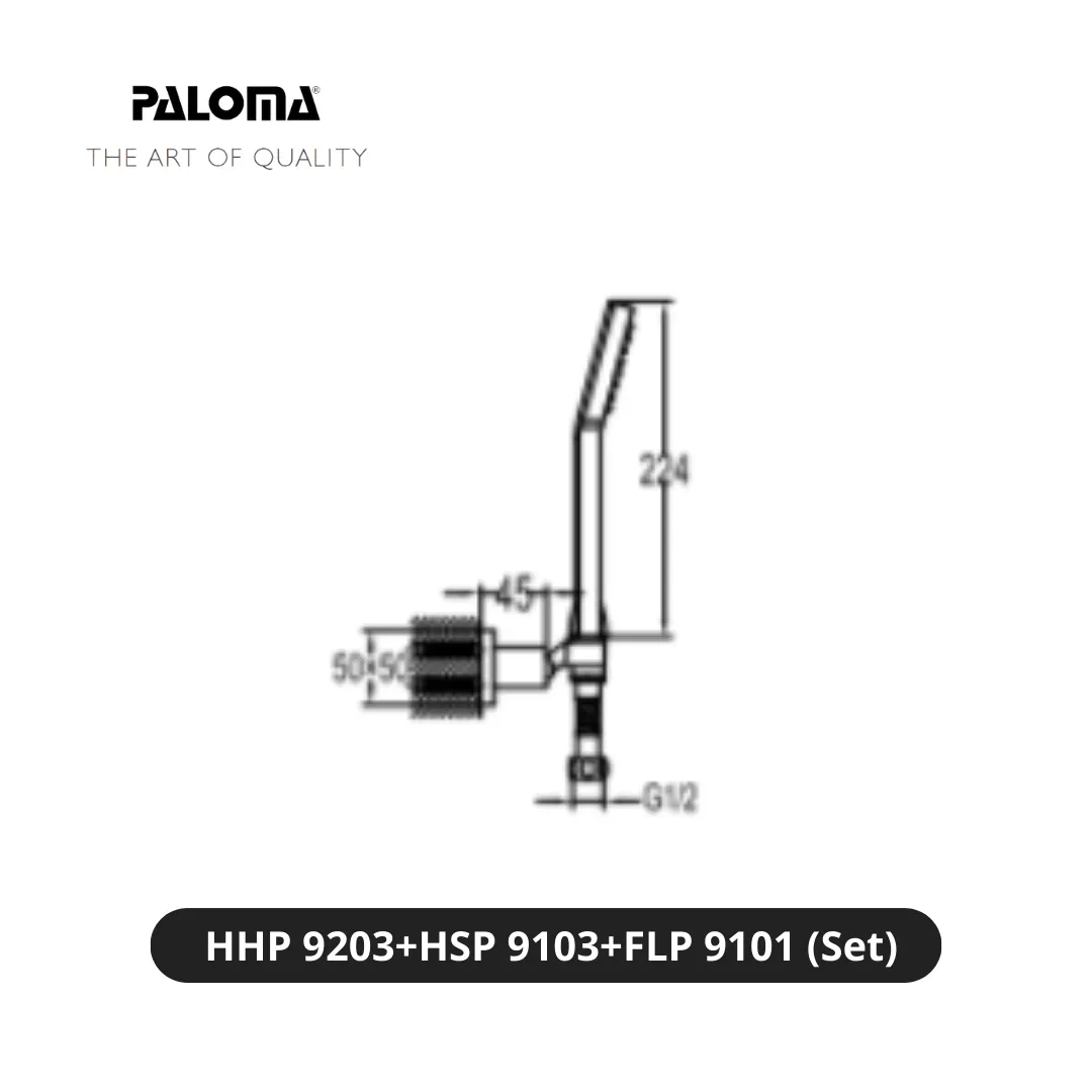 Paloma HSP 9103 HHP 9203 FLP 9101 Hand Shower Set with Holder Hitam - Surabaya