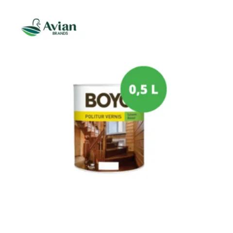 Avian Boyo Politur Vernis Solvent Based 0,5 Liter 610 (Walnut) - Sari Bumi Bangunan