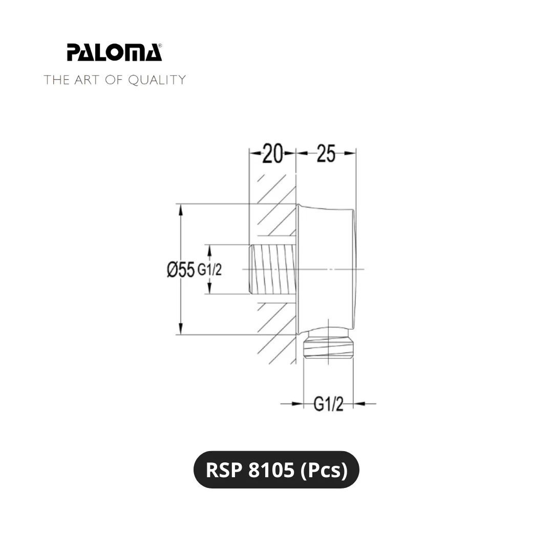 Paloma SOP 8105 Hand Shower Outlet Elbow Pcs - Surabaya