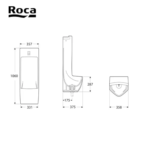 Roca Electronic vitreous urinal with sensor 35.8 x 37.5 x 106 Cm - Surabaya