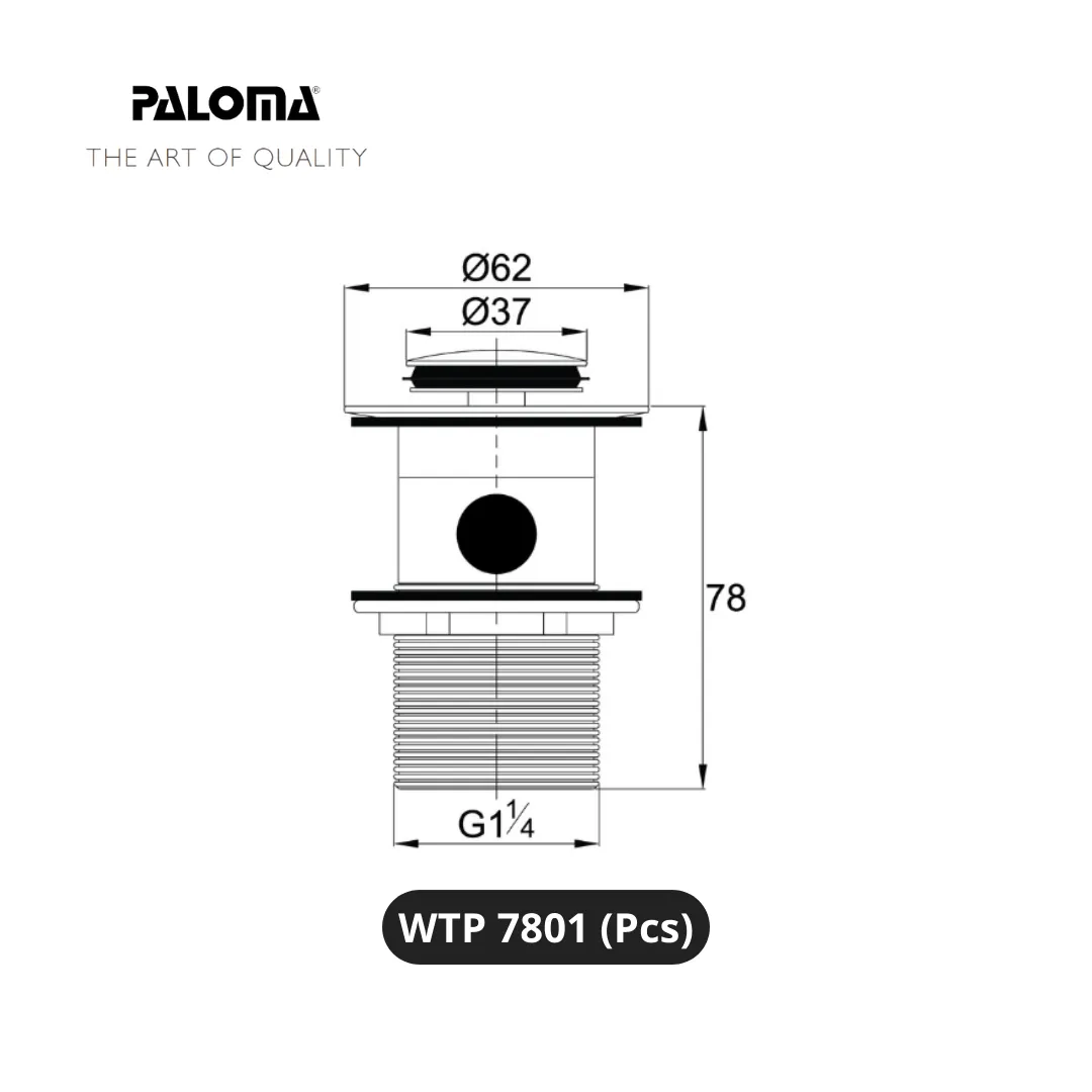 Paloma WTP 7801 Drain Pop-up Plug With Overflow Pcs - Surabaya