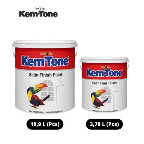 Kem-Tone Satin Finish Paint 3,78 Liter White - Surabaya