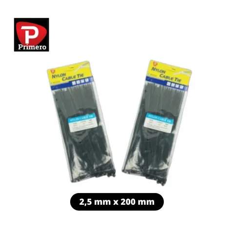 Primero Cable Ties Hitam 2,5 mm x 200 mm 2,5 mm x 200 mm - Cahaya 7296