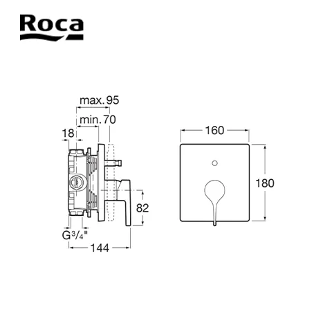 Roca Built-in bath-shower mixer