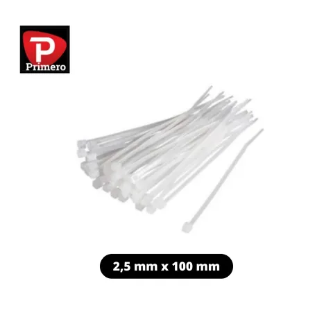 Primero Cable Ties Putih 2,5 mm x 100 mm 2,5 mm x 100 mm - Sinar Lazar