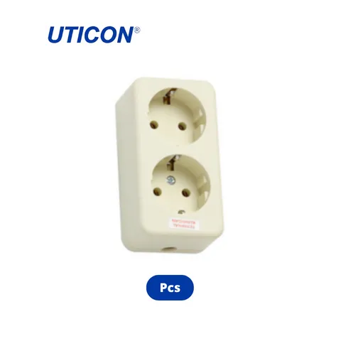 Uticon ST-128 Stop Kontak 2 Socket Pcs - Kurnia 2