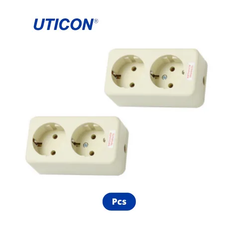 Uticon ST-128 Stop Kontak 2 Socket Pcs - Vega Lestari