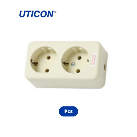 Uticon ST-128 Stop Kontak 2 Socket Pcs - Kurnia 2