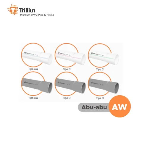 Trilliun Pipa PVC Basics AW Abu-abu ½" - Sinar Abadi