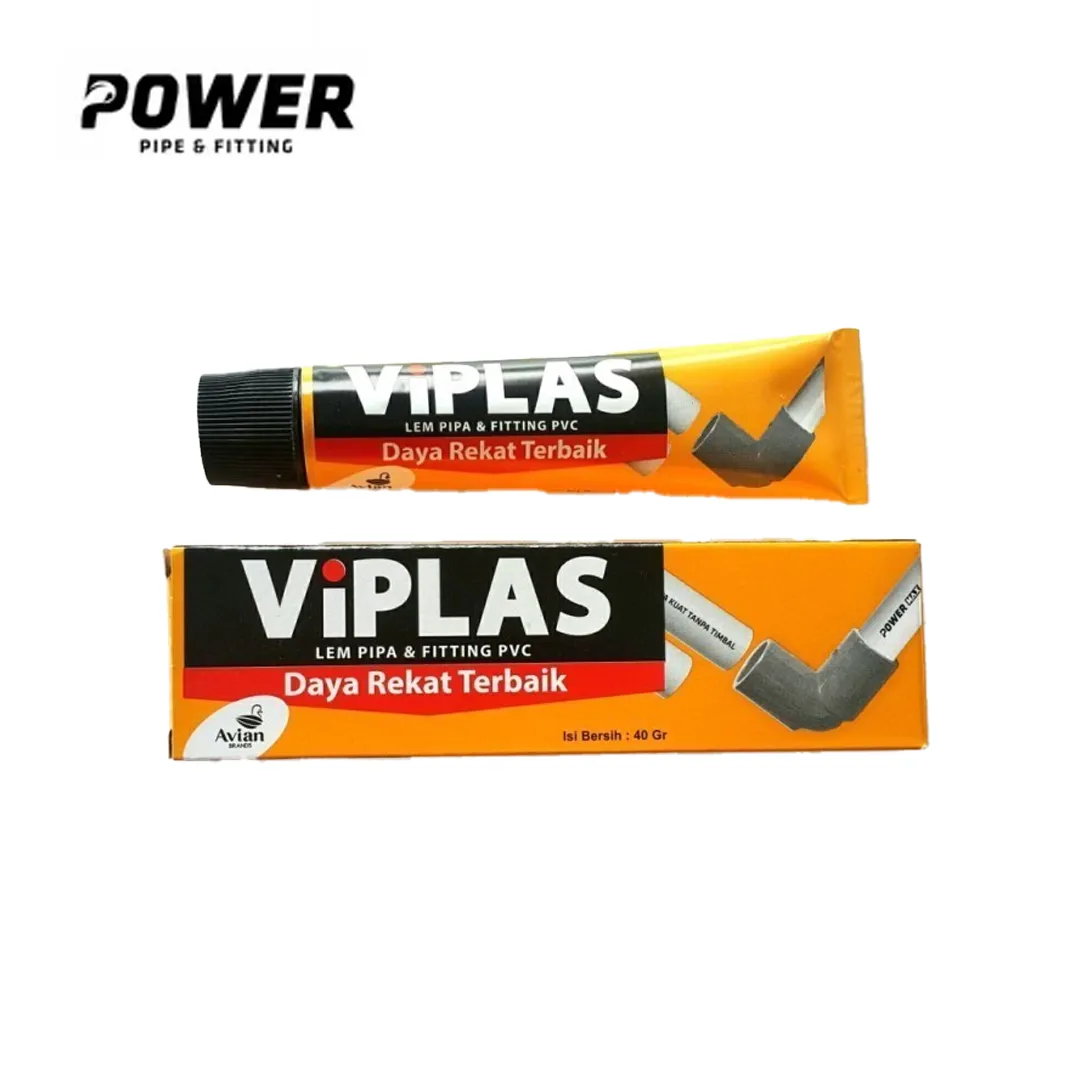 Power Lem Pipa PVC Viplas Pcs Tube (40 Gram) - Masjhur