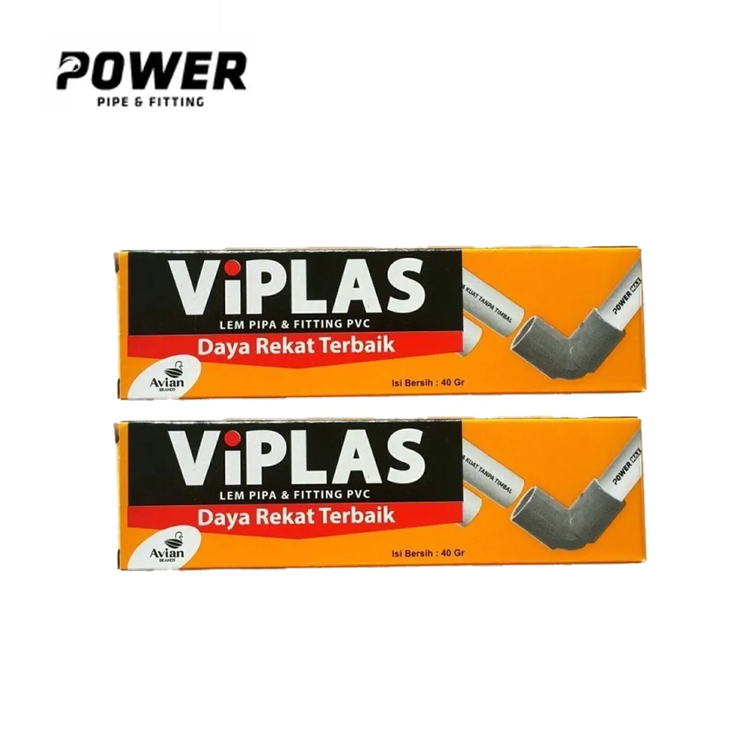 Power Lem Pipa PVC Viplas Pcs Kaleng (360 Gram) - Bima Suci