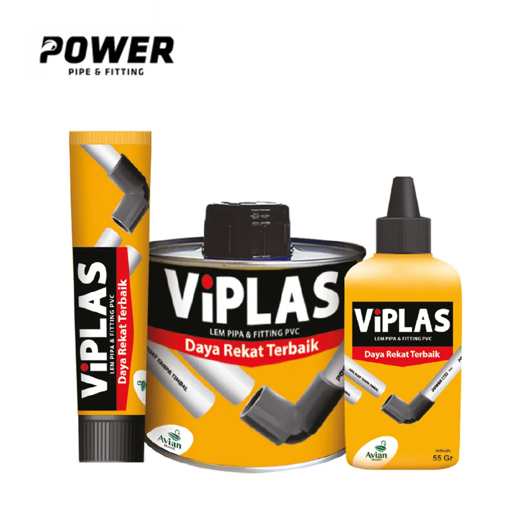Power Lem Pipa PVC Viplas Pcs Tube (40 Gram) - Masjhur