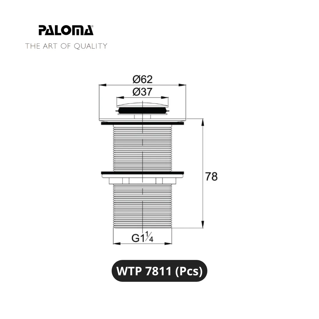 Paloma WTP 7811 Drain Pop-up Plug Without Overflow Pcs - Surabaya