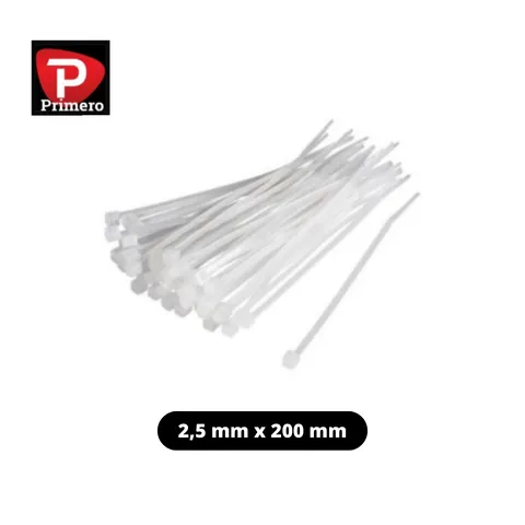 Primero Cable Ties Putih 2,5 mm x 200 mm 2,5 mm x 100 mm - Cahaya 7296