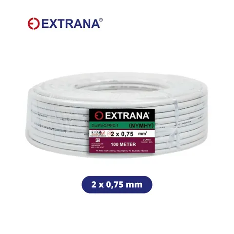 Extrana Kabel NYMHY 2 x 0,75 mm Roll (100 m) - Surabaya