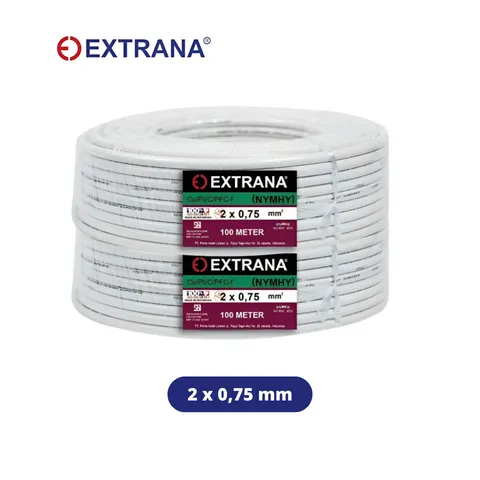 Extrana Kabel NYMHY 2 x 0,75 mm Meteran - Bintang Jaya