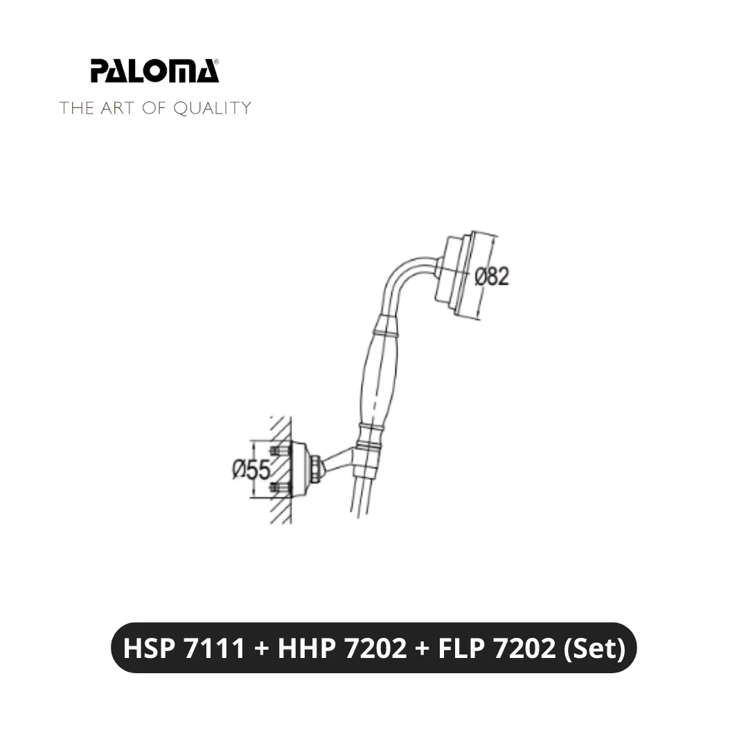 Paloma HSP 7111 HHP 7202 FLP 7202 Hand Shower Set with Holder Set - Surabaya