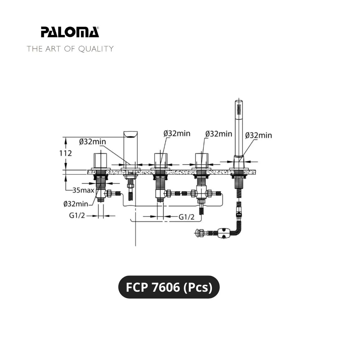 Paloma FCP 7606 Kran dan Shower Bathtub