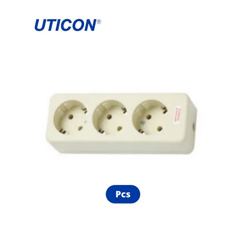 Uticon ST-138 Stop Kontak 3 Socket Pcs - Mulia Jaya