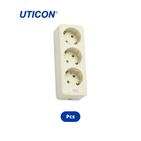 Uticon ST-138 Stop Kontak 3 Socket Pcs - Gajah Mada