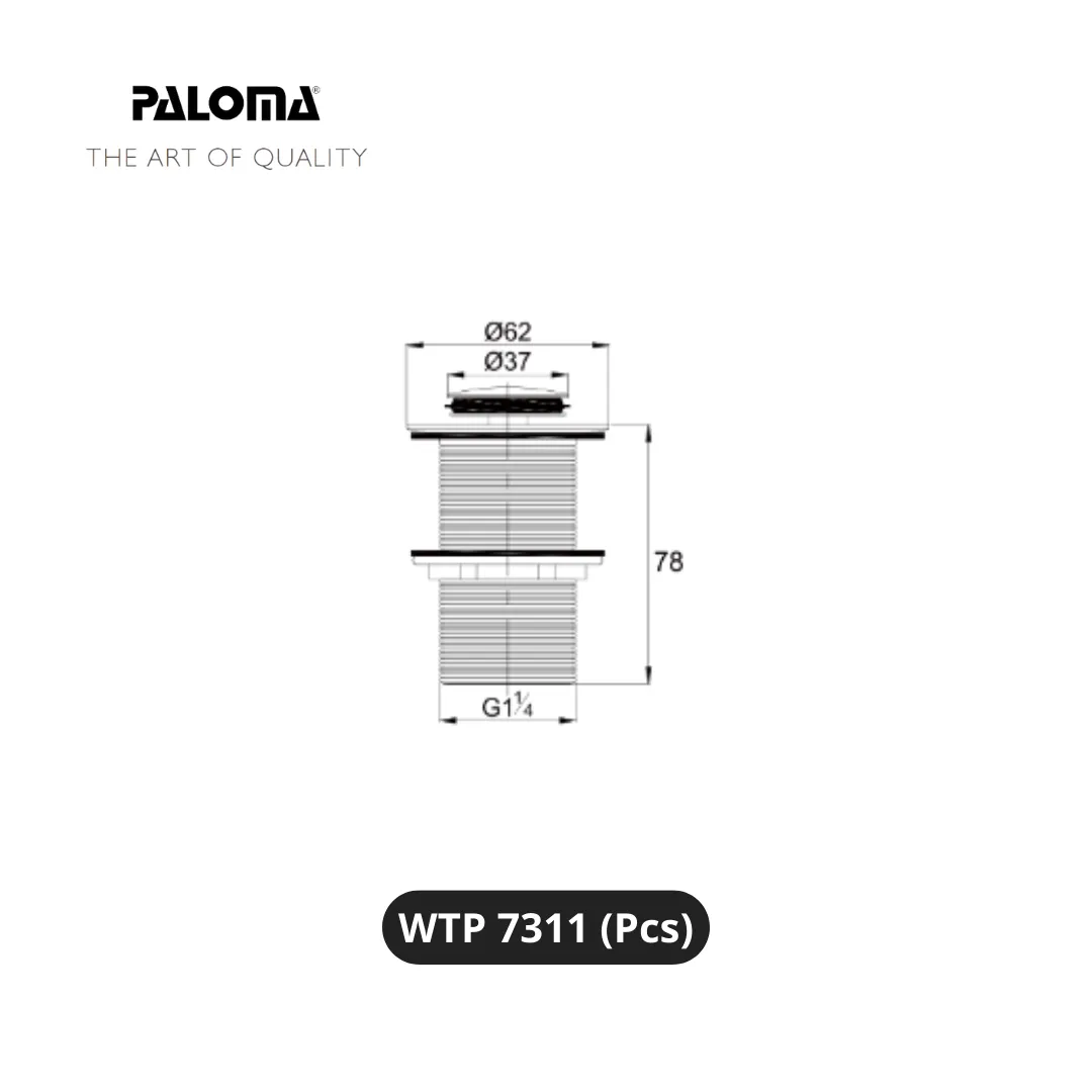 Paloma WTP 7311 Drain Pop-up Plug Without Overflow