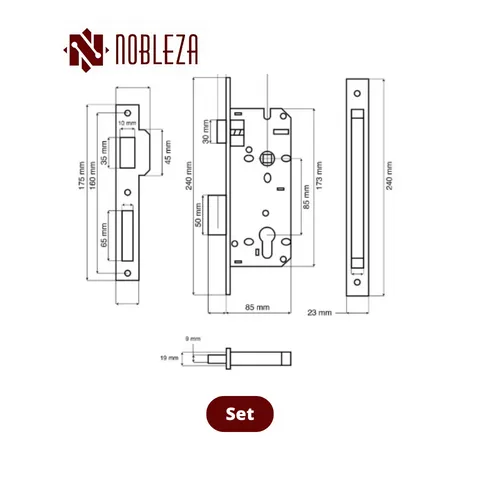 Nobleza Door Handle Prime Becrux Set - Surabaya
