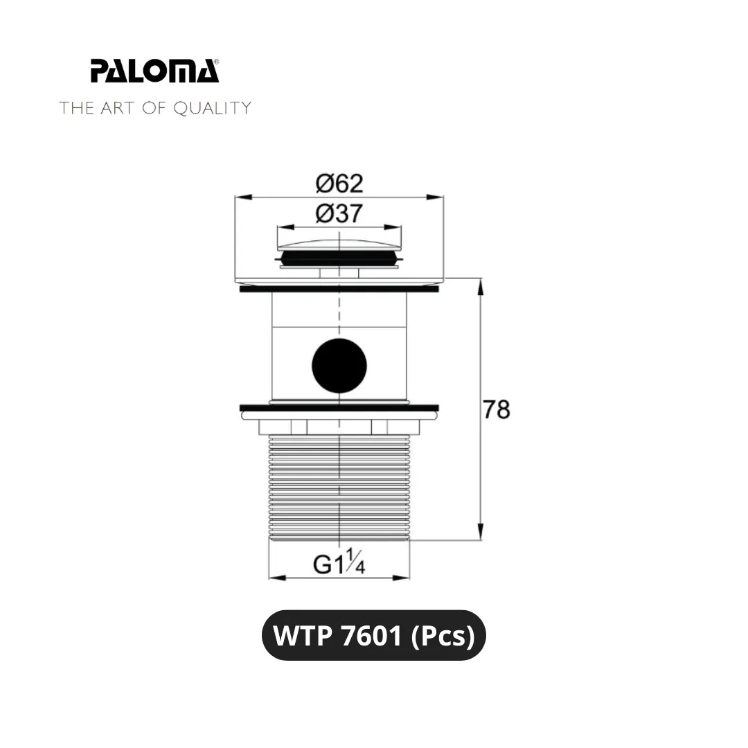 Paloma WTP 7601 Drain Pop-up Plug With Overflow Pcs - Surabaya